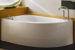 Modern Corner Bath with Integral Curving Skirt