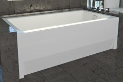 Alcove Bath with Integral Skirt with Toe Kick, Flange