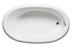 Adella Oval Tub with Rolled Rim, End Drain