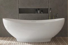 Oval Freestanding Tub with Raised Back Rests, Center Drain