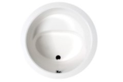 Japanese Round Soaking Tub, Crescent Seat