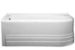 Corner Rectangle Tub, Curving Skirt on 2 Sides