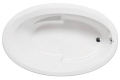 Oval 72 x 42 Tub, End Drain, Neck Rest & Armrests