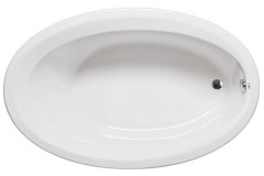 Oval 60 x 40 Tub, End Drain, Neck Rest