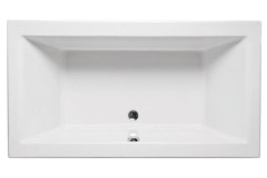 Rectangle Bath, Center Side Drain, Curving Backrests