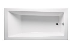 Rectangle 60 x 30 Tub, Modern Angled Bathing Area, End Drain