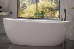 Oval Slipper Freestanding Bath, End Drain