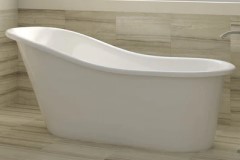 Slipper Style Soaking Tub, End Drain, Raised Backrest