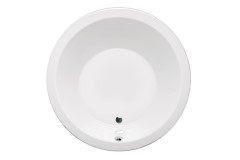 Round Tub, Center Side Drain, Modern Flat Rim