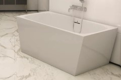 Rectangle Freestanding Tub with Center Drain, Angled Sides