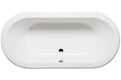 Oval Bath with Center Side Drain, Modern Flat Rim