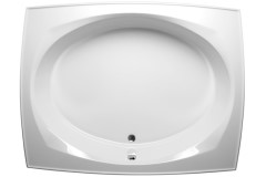 Large Rectangle Tub, Curving Sides, Center Side Drain