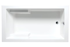 Rectangle Tub with Boxy Armrests, End Drain