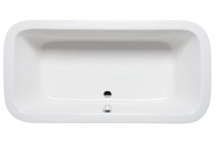 Rectangle Tub with Rounded Corners, Center Side Drain, Flat Rim