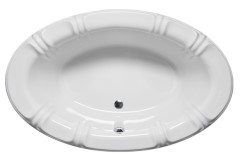 Oval 78 x 48 Tub with Decorative Rim and Center Drain