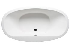 Oval Bath, Center Side Drain with Flat Rim, Wider Rim on 1 Side