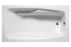 Rectangle End Drain Tub, Curving Armrests