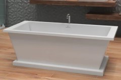 Modern Freestanding tub with Pedestal Base, Rectangle