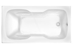 Rectangle Bathtub with Figure 8 Bathing Area, Seat, Armrests, End Drain