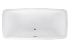 Rectangle Bathtub, Oval Interior, Center Side Drain, Flat Rim