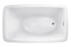 Rectangle Bathtub, Oval Interior, End Drain, Flat Rim