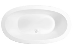 Center Side Drain Oval Bath, Modern Flat Rim