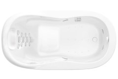 Oval Jetted Tub, End Drain, Raised Backrest, Armrests