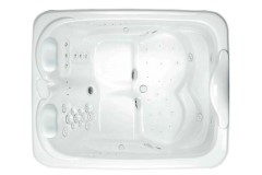 Rectangle Whirlpool Bath, 2 Bathing Areas, Side-by-side Bathing, 2 Raised Backrests, 2 Seats