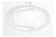 Rectangle Tub, Oval Interior, Armrests, Seat, End Drain, Grab Bars