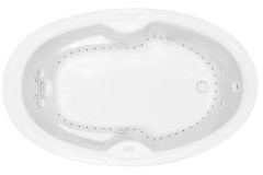 Oval Whirlpool Bath, Armrests, End Drain