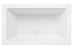 Rectangle Center Side Drain Bath, Modern Flat Rim