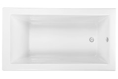 Rectangle Tub, End Drain, Modern Flat Rim