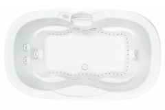 Oval Tub, Center Side Drain, Armrests, Grab Bar