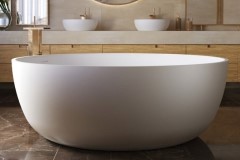 Round Freestanding Tub in Matte White