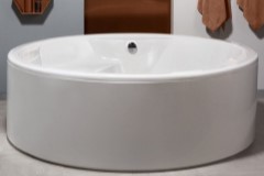 Round Freestandig Tub, Seat, Wide Rim