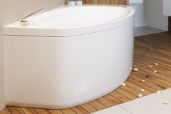 Corner Tub, Skirt on 2 Sides, Oval Interior