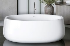 Oval Freestanding Bath with Angled In, Curving Sides