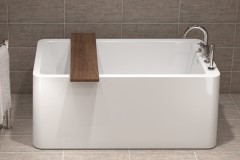 Rectangle Freestanding Bath, Faucet Deck, End Drain, Straight Sides