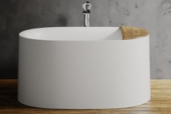 Oval Freestanding Tub, Curving Rim, Straight Sides