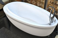 Atlantis Breeze Oval End Drain Freestanding Bath with Raised Back