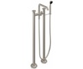 Metal Wheel Handle, 2 Post, Squared Spout Freestanding Faucet