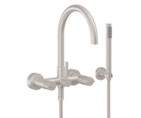 Tall Curving Spout, Bridge Wall Tub Filler, Rivulet Handles