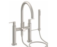 Tall Curving Spout, Bridge Style Tub Filler, Lever Handles