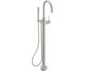 Curving Spout Freestanding Tub Filler, Handshower on a Hook