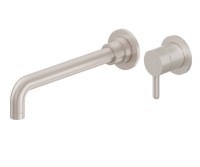 Long Spout, 2 Hole, Single Short Handle Wall Faucet