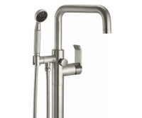 Single Post Freestanding Tub Filler with Squared Spout, Libretto Handle