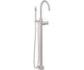 Tall Curving Spout Freestanding Tub Filler, Handshower on a Hook