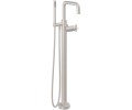 Flat Quad Spout Freestanding Tub Filler, Handshower on a Hook