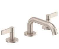 Low Quad Spout, Lever Handles, Widespread Sink Faucet