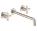 2 Handle Wall Sink Faucet, Long Spout, Cross Handles